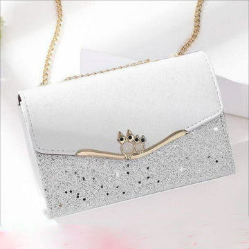 Tajade women's messenger genuine leather owl accessory chain small square bag